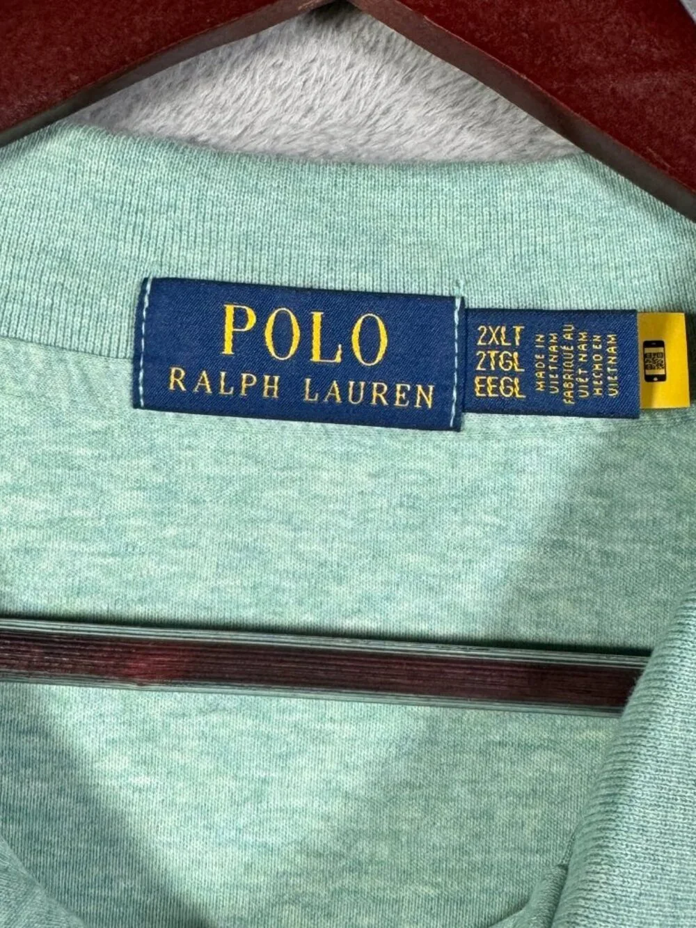 Polo Ralph Lauren Shirt Mens 2XLT 2XL Tall Green Heather Short Sleeve $125